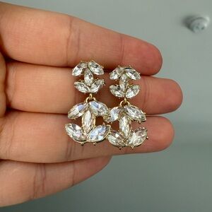 Luxury Designer Inspired Cubic Zirconia Interlocking C's Statement Earrings NWT